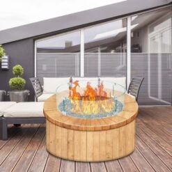 Fire Pit Wind Guard 22.8 X 22.8 X 6 In. Clear Tempered Glass Flame Guard 0.25 In. Thick Round Glass Shield For Outdoor -Patio Furniture Shop clear vevor fire pit covers and accessories yxblffbyc23673qvjv0 31 1000