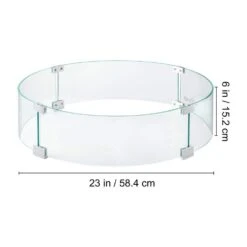 Fire Pit Wind Guard 22.8 X 22.8 X 6 In. Clear Tempered Glass Flame Guard 0.25 In. Thick Round Glass Shield For Outdoor -Patio Furniture Shop clear vevor fire pit covers and accessories yxblffbyc23673qvjv0 76 1000