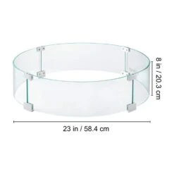 Fire Pit Wind Guard 23 X 23 X 8 In. Glass Flame Guard 1/4 In. Thick Round Glass Shield -Patio Furniture Shop clear vevor fire pit covers and accessories yxblffbyc2383ecv3v0 76 1000