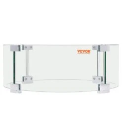 26 In. X 26 In. X 6 In. Round Glass Shield 0.25 In.Thickness Glass Flame Guard For Propane Fire Pit Wind Guard