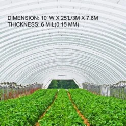 10 Ft. X 25 Ft. 6 Mil Greenhouse Film UV Resistant Superior Toughness Clear Polyethylene Film For Protective Barrier -Patio Furniture Shop clear vevor plant tree covers pewsm1025ft000001v0 4f 1000