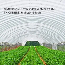 15 Ft. X 40 Ft. 6 Mil Greenhouse Film UV-Resistant Toughness Clear Greenhouse Polyethylene Film For Protective Barrier 12 15 Ft. X 40 Ft. 6 Mil Greenhouse Film UV-Resistant Toughness Clear Greenhouse Polyethylene Film For Protective Barrier -Patio Furniture Shop clear vevor plant tree covers pewsm1540ft000001v0 4f 1000