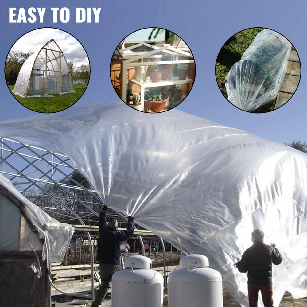 20 Ft. X 100 Ft. 6 Mil Greenhouse Film Clear UV Resistant Superior Strength Greenhouse Polyethylene Film To Keep Warming 8 20 Ft. X 100 Ft. 6 Mil Greenhouse Film Clear UV Resistant Superior Strength Greenhouse Polyethylene Film To Keep Warming - Image 6