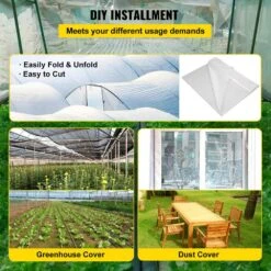 Greenhouse Film 24 Ft. X 100 Ft. Greenhouse Plastic Sheeting 6 Mil Thickness UV Proof Clear Polyethylene Cover -Patio Furniture Shop clear vevor plant tree covers tmwsm24ft100fs1kwv0 fa 1000