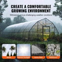 Greenhouse Plastic Sheeting 25 Ft. X 25 Ft. 6 Mil Thickness Clear Greenhouse Film Polyethylene Film 4-Year UV Resistant -Patio Furniture Shop clear vevor plant tree covers tmwsm2525yctvr8esv0 fa 1000