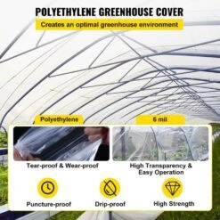 Greenhouse Film 12 Ft. X 100 Ft. Greenhouse Plastic Sheeting 6 Mil Thickness Clear Polyethylene Cover For Gardening -Patio Furniture Shop clear vevor plant tree covers tmwsmyc12ft10y2hdv0 4f 1000