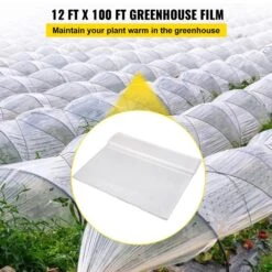 Greenhouse Film 12 Ft. X 100 Ft. Greenhouse Plastic Sheeting 6 Mil Thickness Clear Polyethylene Cover For Gardening -Patio Furniture Shop clear vevor plant tree covers tmwsmyc12ft10y2hdv0 c3 1000