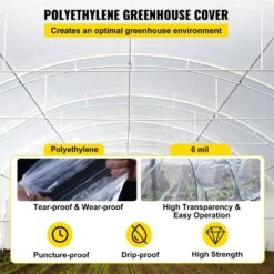 Greenhouse Film 10 Ft. X 100 Ft. Suncover Greenhouse 6 Mil Thickness UV Proof Farm Plastic Supply For Agriculture -Patio Furniture Shop clear vevor plant tree covers wstm101006milt1isv0 4f 1000