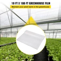 Greenhouse Film 10 Ft. X 100 Ft. Suncover Greenhouse 6 Mil Thickness UV Proof Farm Plastic Supply For Agriculture -Patio Furniture Shop clear vevor plant tree covers wstm101006milt1isv0 c3 1000