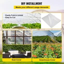 Greenhouse Film 10 Ft. X 100 Ft. Suncover Greenhouse 6 Mil Thickness UV Proof Farm Plastic Supply For Agriculture -Patio Furniture Shop clear vevor plant tree covers wstm101006milt1isv0 fa 1000