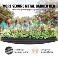 8 Ft. X 4 Ft. X 1 Ft. Galvanized Metal Outdoor Garden Bed With Safe Edging Planter Raised Box, Raised Garden Beds Kit -Patio Furniture Shop dark gray raised planter boxes ldsjszzctsh94c4eqv0 4f 1000