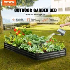 8 Ft. X 4 Ft. X 1 Ft. Galvanized Metal Outdoor Garden Bed With Safe Edging Planter Raised Box, Raised Garden Beds Kit -Patio Furniture Shop dark gray raised planter boxes ldsjszzctsh94c4eqv0 c3 1000