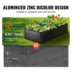 8 Ft. X 4 Ft. X 2 Ft. Large Metal Raised Planter Box With Open Bottom Garden Beds Outdoor Raised Garden Bed Kit -Patio Furniture Shop dark gray vevor raised planter boxes ldsjszzctsh94i35ev0 1f 1000