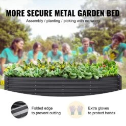 8 Ft. X 4 Ft. X 2 Ft. Large Metal Raised Planter Box With Open Bottom Garden Beds Outdoor Raised Garden Bed Kit -Patio Furniture Shop dark gray vevor raised planter boxes ldsjszzctsh94i35ev0 4f 1000