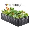 8 Ft. X 4 Ft. X 2 Ft. Large Metal Raised Planter Box With Open Bottom Garden Beds Outdoor Raised Garden Bed Kit -Patio Furniture Shop dark gray vevor raised planter boxes ldsjszzctsh94i35ev0 64 1000