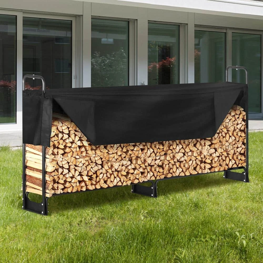 102 In. X 14.2 In. X 46.1 In., 8.5 Ft. Outdoor Firewood Rack With Cover Heavy-Duty Firewood Holder Waterproof Cover 10 102 In. X 14.2 In. X 46.1 In., 8.5 Ft. Outdoor Firewood Rack With Cover Heavy-Duty Firewood Holder Waterproof Cover - Image 8