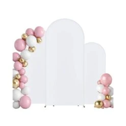 Wedding Arch Backdrop Stand, Set Of 3, 11.6 In. X 7.5 In., Metal Stable Stand With Case Connection. Arbor