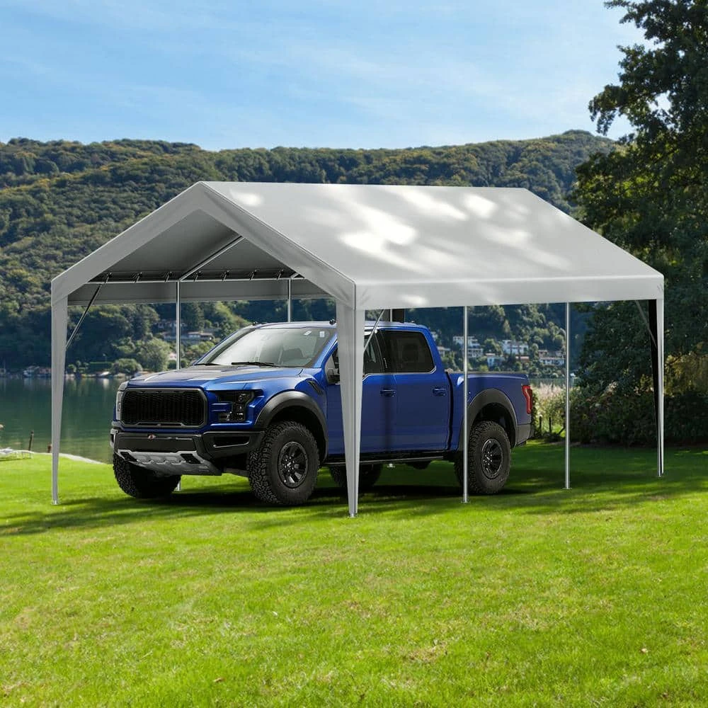10 X 20 Ft. Carport Replacement Canopy Cover Garage Waterproof And UV Protected Grey (Only Top Cover Frame Not Include) 10 10 X 20 Ft. Carport Replacement Canopy Cover Garage Waterproof And UV Protected Grey (Only Top Cover Frame Not Include) - Image 8