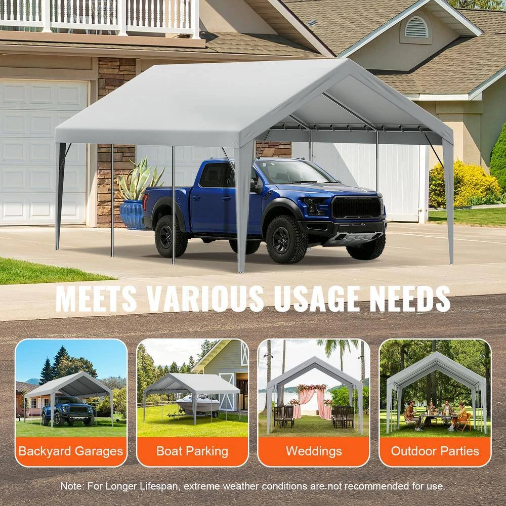 Carport Replacement Canopy Cover 12 Ft. X 20 Ft., Garage Top Tent Shelter Tarp Heavy-Duty Waterproof 8 Carport Replacement Canopy Cover 12 Ft. X 20 Ft., Garage Top Tent Shelter Tarp Heavy-Duty Waterproof - Image 6