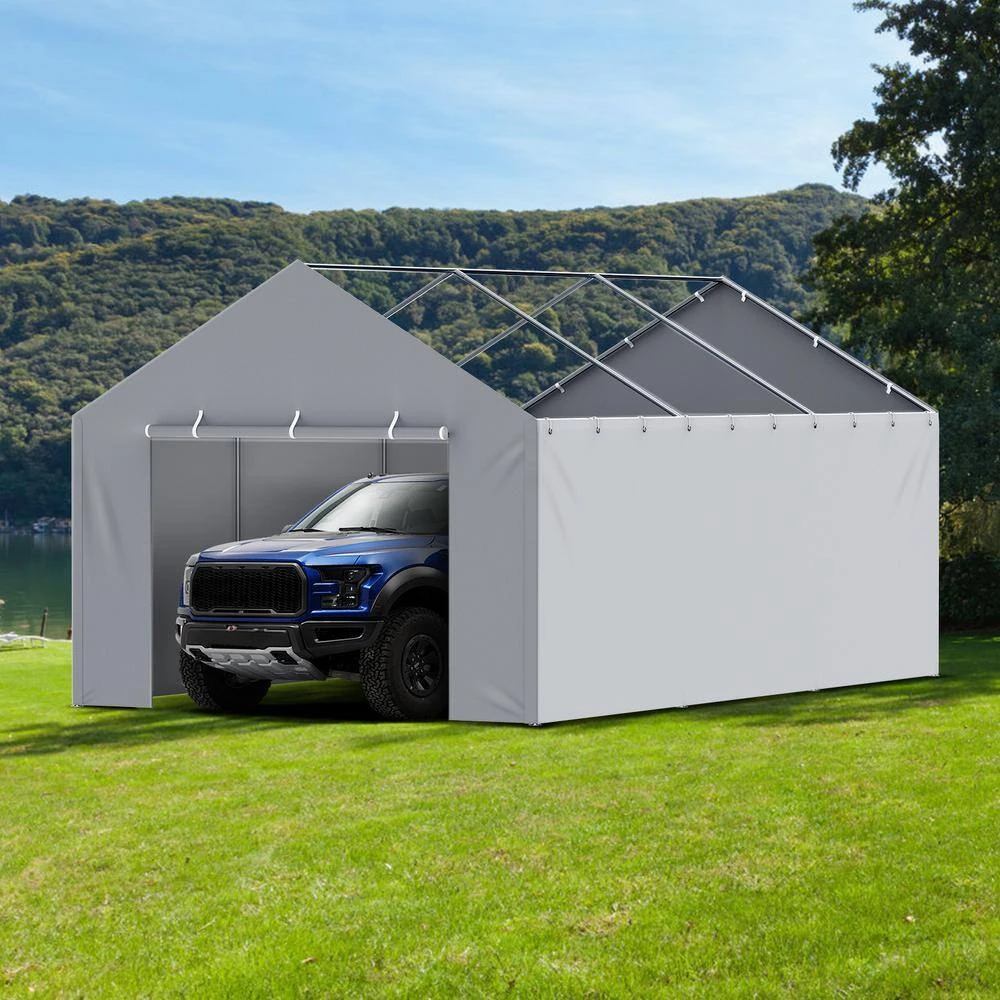 Carport Replacement Canopy Cover Side Wall 12 X 20 Ft. Garage Tent Shelter Tarp Heavy-Duty Waterproof And UV Protected 10 Carport Replacement Canopy Cover Side Wall 12 X 20 Ft. Garage Tent Shelter Tarp Heavy-Duty Waterproof And UV Protected - Image 8