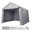 Compact Outdoor Shelter, 7 X 12 X 7. 36 Ft. Durable Season-Long Storage Canopy, Instant Setup Tent With Rolling Zip Door -Patio Furniture Shop gray vevor canopy parts tycwp7ftx12fttuicv0 1021 64 1000