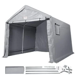 Compact Outdoor Shelter, 7 X 12 X 7. 36 Ft. Durable Season-Long Storage Canopy, Instant Setup Tent With Rolling Zip Door