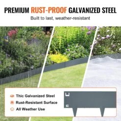 0.59 In. W X 39 In. L X 3 In. H Steel Landscape Edging Steel Garden Edging Borders Strips Hammer Edging In Border Gray -Patio Furniture Shop gray vevor metal edging cppz3inch1625rbz2v0 4f 1000