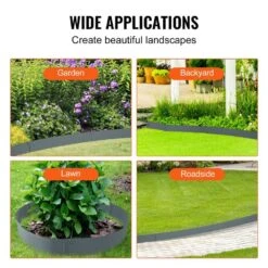 0.59 In. W X 39 In. L X 3 In. H Steel Landscape Edging Steel Garden Edging Borders Strips Hammer Edging In Border Gray -Patio Furniture Shop gray vevor metal edging cppz3inch1625rbz2v0 fa 1000