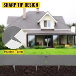 3 In. X 39 In. Gray Steel Lawn Edging Metal Landscape Edging Garden Edging Border Lawn Edge For Garden Yard (5-Pieces) -Patio Furniture Shop gray vevor metal edging pzych5pcs3 39zapbv0 44 1000