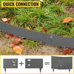 3 In. X 39 In. Gray Steel Lawn Edging Metal Landscape Edging Garden Edging Border Lawn Edge For Garden Yard (5-Pieces) -Patio Furniture Shop gray vevor metal edging pzych5pcs3 39zapbv0 fa 1000
