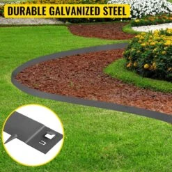 Steel Lawn Edging 5-Pieces Metal Landscape Edging 4 In. X 39 In Garden Edging Border Gray Lawn Edge For Garden Yard -Patio Furniture Shop gray vevor metal edging pzych5pcs4 39xbnjv0 c3 1000