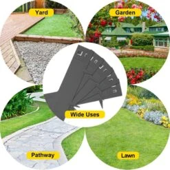 Steel Lawn Edging 5-Pieces Metal Landscape Edging 4 In. X 39 In Garden Edging Border Gray Lawn Edge For Garden Yard -Patio Furniture Shop gray vevor metal edging pzych5pcs4 39xbnjv0 fa 1000