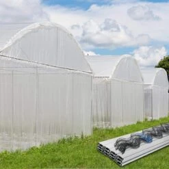 Lock Channel 6.56 Ft. PE Coated Spring Wire And Aluminum Alloy Channel For Greenhouse, (40-Pack) -Patio Furniture Shop gray vevor plant tree covers ymckctzlhj240a6bkv0 31 1000