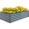 80 In. X 40 In. X 19 In. Raised Garden Bed Galvanized Steel Planter Box Gray Raised Planter Boxes For Growing Vegetables -Patio Furniture Shop gray vevor raised planter boxes hyzzc80cfxk40chs1v0 64 1000