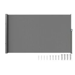 Retractable Side Awning 63 In. X 118 In. Outdoor Privacy Screen 180g Polyester Water-Proof Retractable Patio Screen