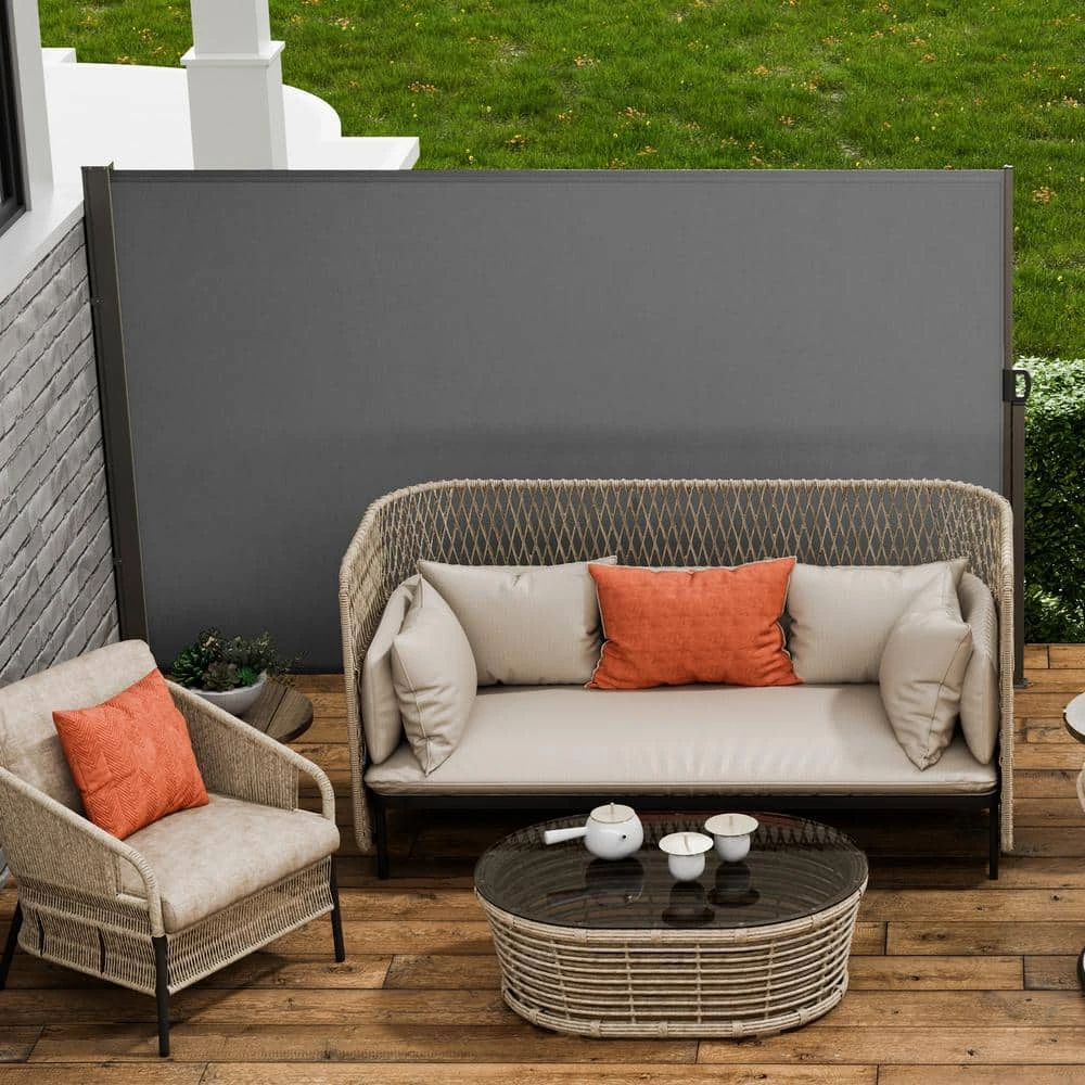 Retractable Side Awning 71 In. X 118 In. Outdoor Privacy Screen 180g Polyester Water-Proof Retractable Patio Screen 10 Retractable Side Awning 71 In. X 118 In. Outdoor Privacy Screen 180g Polyester Water-Proof Retractable Patio Screen - Image 8