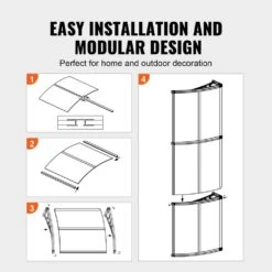 Window Door Awning Canopy 40 In. X 40 In. UPF 50+ Polycarbonate Entry Door Outdoor Window Awning Exterior -Patio Furniture Shop gray vevor shade cloths mczypycbs4040ml75v0 4f 1000