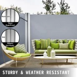 Retractable Side Awning 71 In. H X 236 In. W Patio Sunshine Screen Outdoor Privacy Divider & Wind Screen,Gray -Patio Furniture Shop gray vevor shade cloths zypf180x600cmgy01v0 1f 1000