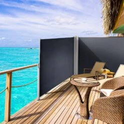 Retractable Side Awning 71 In. H X 236 In. W Patio Sunshine Screen Outdoor Privacy Divider & Wind Screen,Gray -Patio Furniture Shop gray vevor shade cloths zypf180x600cmgy01v0 31 1000