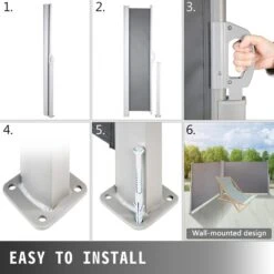 Retractable Side Awning 71 In. H X 236 In. W Patio Sunshine Screen Outdoor Privacy Divider & Wind Screen,Gray -Patio Furniture Shop gray vevor shade cloths zypf180x600cmgy01v0 fa 1000