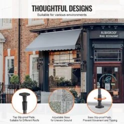 138 X 47 In. Patio Awning Retractable, Awning Sunshade Shelter With Manual Crank Handle, Outdoor Patio Canopy Deck -Patio Furniture Shop grays vevor shade cloths ssszyphslzs1makgbv0 44 1000