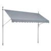 138 X 47 In. Patio Awning Retractable, Awning Sunshade Shelter With Manual Crank Handle, Outdoor Patio Canopy Deck