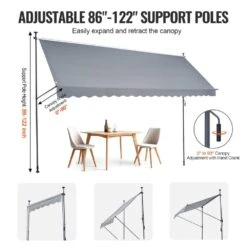 178 X 47 In. Patio Awning Retractable, Awning Sunshade Shelter With Manual Crank Handle, Patio Canopy Sunsetter Deck -Patio Furniture Shop grays vevor shade cloths ssszyphslzs1r1278v0 1f 1000