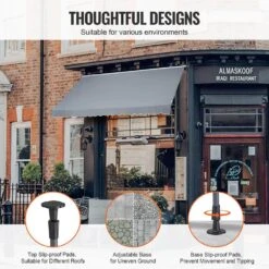 178 X 47 In. Patio Awning Retractable, Awning Sunshade Shelter With Manual Crank Handle, Patio Canopy Sunsetter Deck -Patio Furniture Shop grays vevor shade cloths ssszyphslzs1r1278v0 44 1000