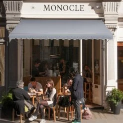 157 X 47 In. Patio Awning Retractable, Awning Sunshade Shelter With Manual Crank Handle, Outdoor Patio Canopy Sunsetter -Patio Furniture Shop grays vevor shade cloths ssszyphslzs1s1u9kv0 31 1000