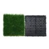Artificial Grass Tiles Turf Deck Set 12 In. X 12 In. Synthetic Fake Grass Artificial Grass Interlocking Tiles (18 Pack)