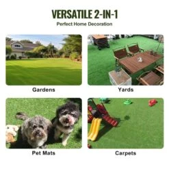 Artificial Grass 4 Ft. X 6 Ft. Green Turf 1.38 In. Fake Door Mat Artificial Grass With Drainage Holes Runner Rug -Patio Furniture Shop green vevor artificial grass rzcp1j4x6ft18hfztv0 fa 1000