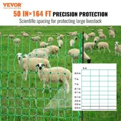 Electric Fence Netting 50 In. H X 164 In. L PE Net Fencing With Posts And Double-Spiked Utility Portable Mesh Polywire -Patio Furniture Shop green vevor garden fencing dxjcwlw50in108x25v9 c3 1000