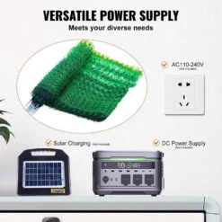 Electric Fence Netting 50 In. H X 164 In. L PE Net Fencing With Posts And Double-Spiked Utility Portable Mesh Polywire -Patio Furniture Shop green vevor garden fencing dxjcwlw50in108x25v9 fa 1000