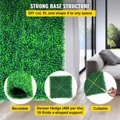 20 In. X 20 In. X 1.6 In. Boxwood Hedge Panels PE Artificial Grass Backdrop Wall Privacy Screen Vinyl 6-Piece -Patio Furniture Shop green vevor garden fencing mlc20206pc400o5tnv0 44 1000